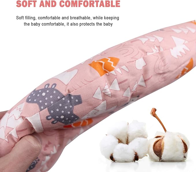 High Chair Pad, High Chair Cushion, seat Cushion, Breathable Pad, with Baby High Chair Seat Belt, 2 Pieces, Soft and Comfortable, Make The Baby More Comfortable (Pink Animal Pattern)