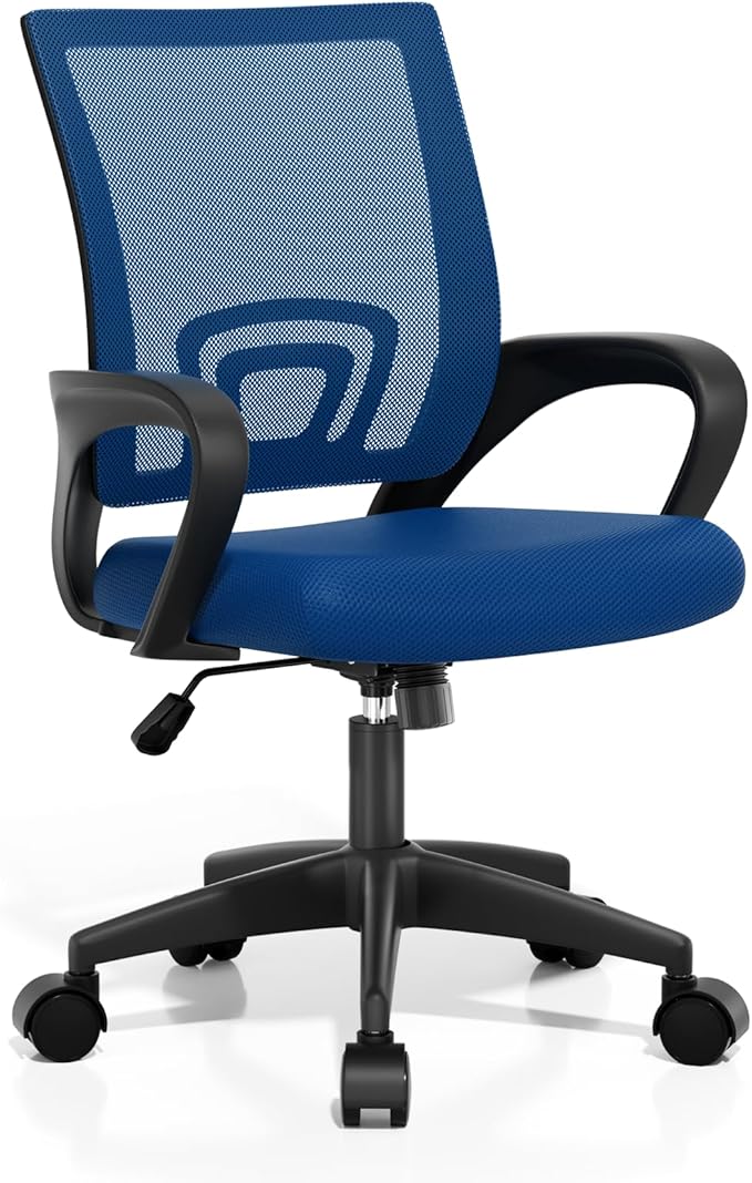 Athena Collection Office Chair - 330Lbs, Breathable Mesh Desk Chair Thickness Cushion with Lumbar Support & Armrest, Rolling Swivel Adjustable Tilt Lock for Home Office/Gaming, Bedroom Study