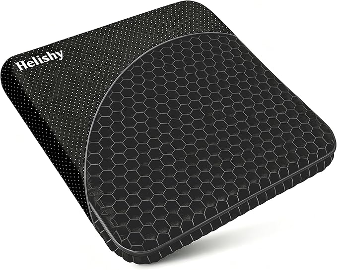 Gel Seat Cushion, Double Thick Egg Gel Cushion for Pressure Pain Relief, Breathable Wheelchair Cushion Chair Pads for Car Seat Office Chair (Black)