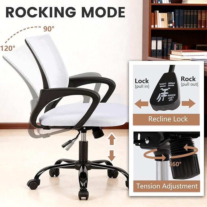 PayLessHere 32 Inch Home Office Desk and Chair Set,32 Inch Computer Desk with Ergonomic Height Adjustable Office Chair for Home Office,Pink&White