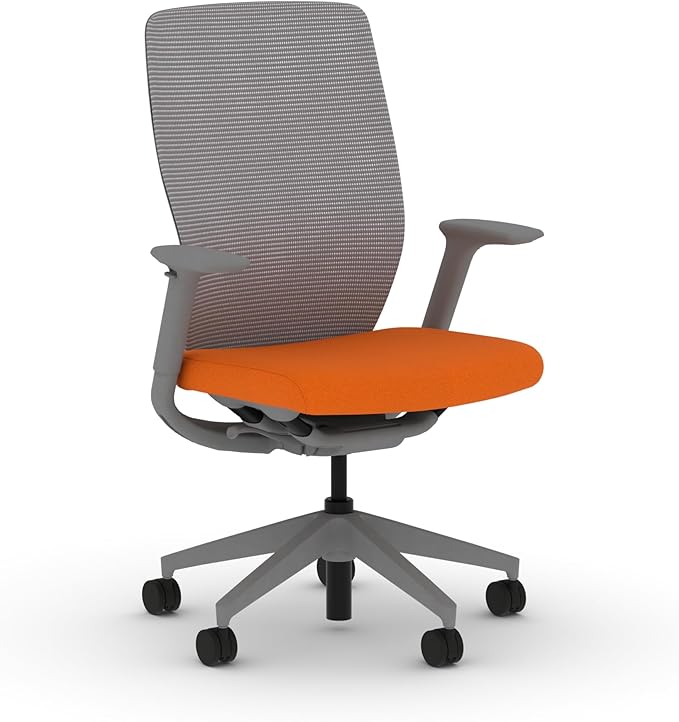 HON Flexion Mesh Office Chair, Height Adjustable Arms, Conference Room Chairs with Lumbar Support, Titanium Mesh, Titanium Frame, Apricot