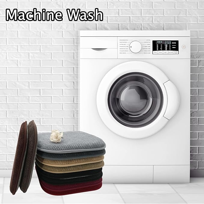 Brown Foam Seat Cushions Kitchen Chairs Pads for Dining Chairs 2 Pack Non Slip Patio Seat Cushions Washable U Shaped Soft Thick Large Metal Wooden Chair Cushions,17" x 15"
