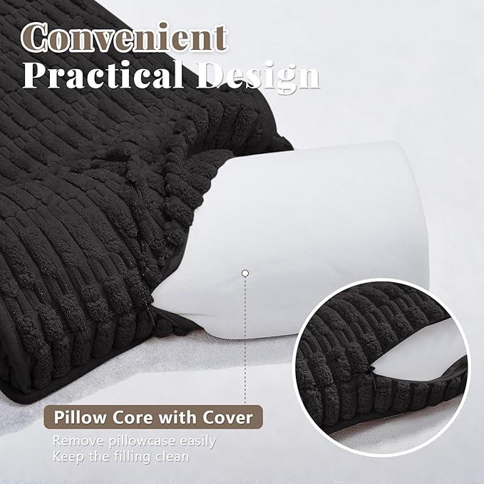 Headrest and Support Pillow,Recliner Pillow for Neck, Head, or Foot for Office or Massage Chairs, Neck Pain Relief and Cervical Support. Nonslip, Removable Cover (Black, 5.5" Wx13 Lx3 H)