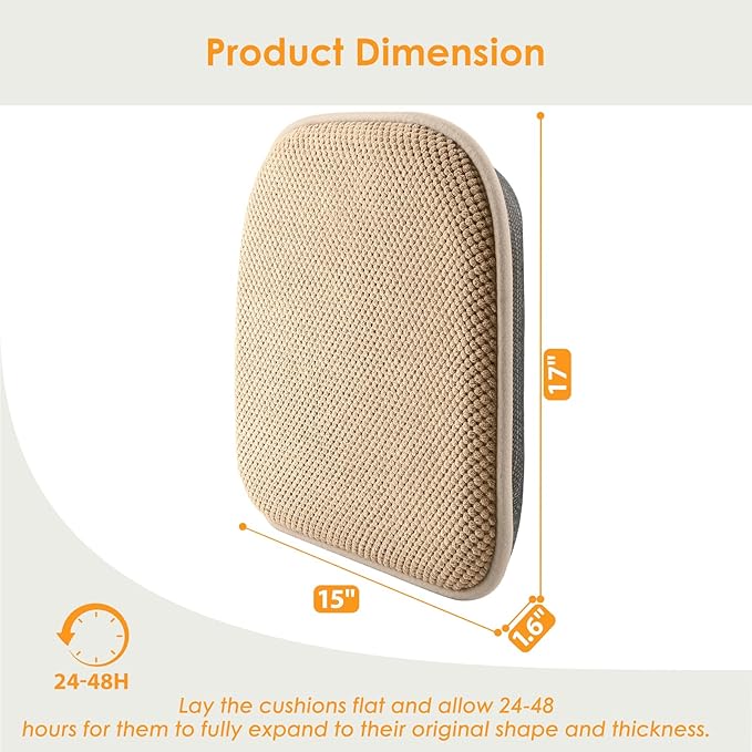 SWEMSTAR Chair Cushions - 15"*17" Kitchen Dining Chair Pads Foam Seat Cushion for Chairs Barstool Cushions Non Slip Seat Pad