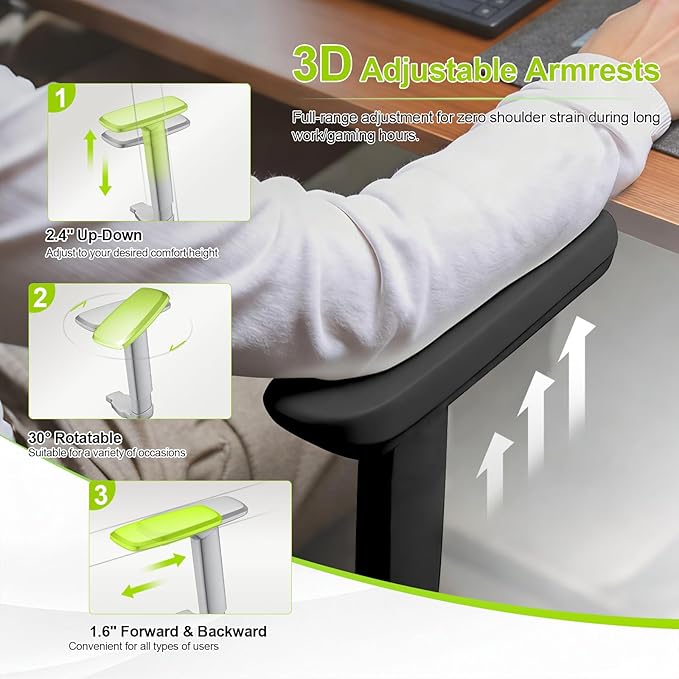 Ergonomic Office Chair Mesh Desk Chair with Lumbar Support and Headrest, High Back Computer Chair with Armrest and Tilt Lock, Home Office Desk Chairs for Men Women