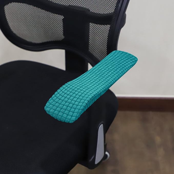 FORCHEER Office Chair Armrest Covers Stretchable Water Resistant Spandex Stretch Jacquard Elastic Band Computer Office Chair Arm Pad Covers Chair Slipcover for Desk Chairs Arm 2P-Teal