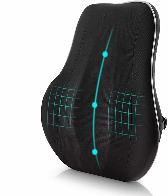 Lumbar Support Pillow/Back Cushion,Memory Foam Orthopedic Backrest with Breathable 3D Mesh for Car Seat,Office/Computer Chair,Wheelchair and Recliner,Ergonomic Design for Back Pain