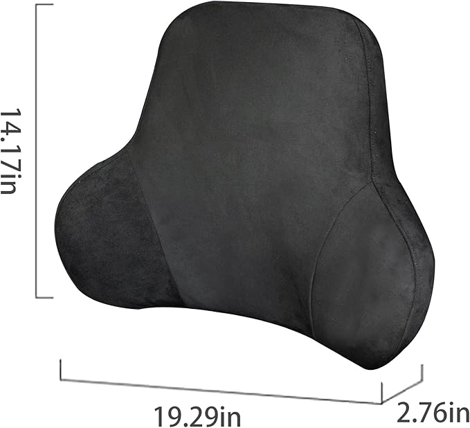 Lumbar Support Pillow for Car, Soft Memory Foam and Suede Cover, Back Support for Car Drivers and Passengers