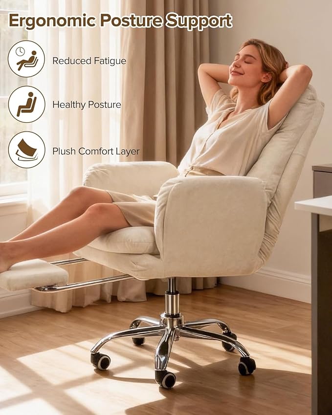 Big and Tall Office Chair 440lbs with Footrest, 42.5'' Extra Wide Seat, 180° Reclining Ergonomic Gaming Chair, Flip-Out Armrests, Cloud-Soft Cushion for Work & Rest