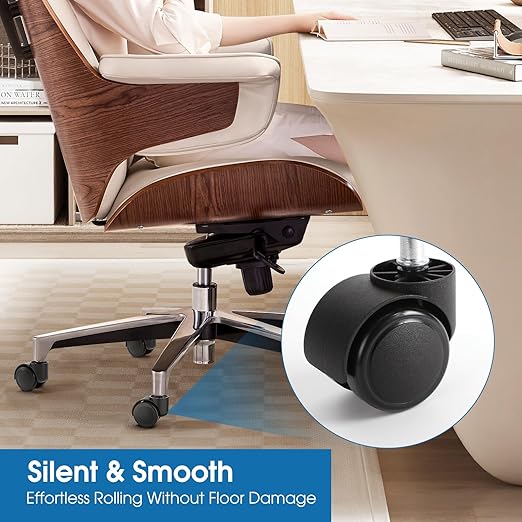 MaxGear 2" Office Chair Wheels Heavy Duty Replacement, Mute Rubber Rotating Desk Chair Caster Wheels, Safe for All Floors Including Hardwood, Only Fits 11mm Stem, NOT for 10mm or IKEA Chairs, Set of 5