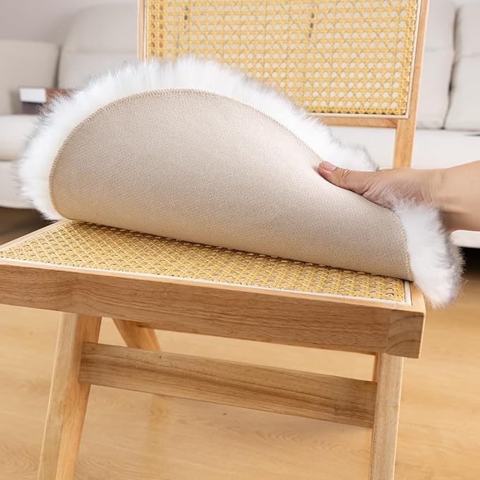 LLB Sheepskin Chair Pads - Office & Dining Room Chair Cushions (16.5" Round, Pack of 1), Grey