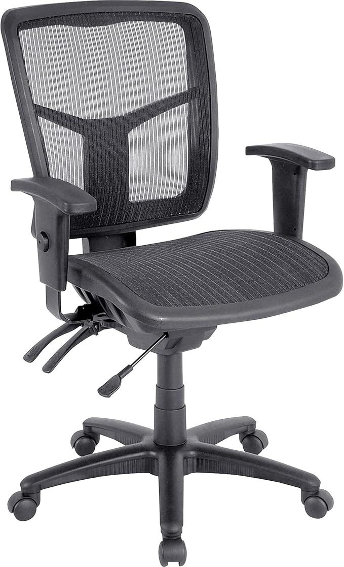 Lorell Mid-Back Swivel Mesh Chair, Black