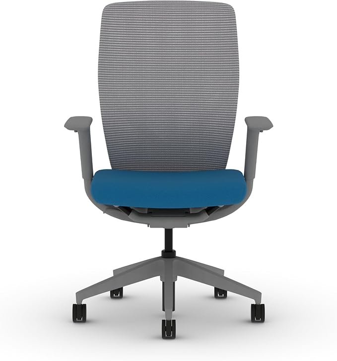 HON Flexion Mesh Office Chair, Height Adjustable Arms, Conference Room Chairs with Lumbar Support, Titanium Mesh, Titanium Frame, Peacock