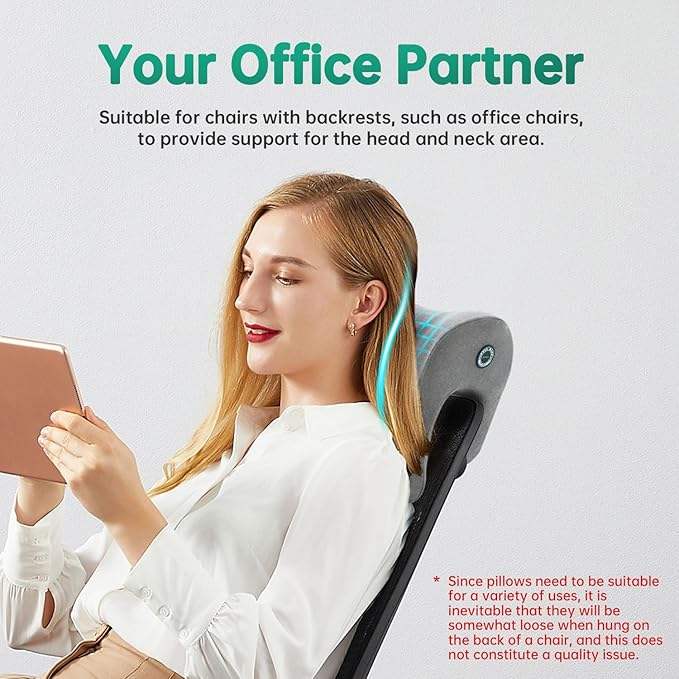 MOONYOOY Office Chair Headrest Pillow Attachment & Desk Nap Cushion, Memory Foam Neck Support with U-Shape Hanger Design for Office Chairs, Armrest Elbow Relief, and Restful Power Napping
