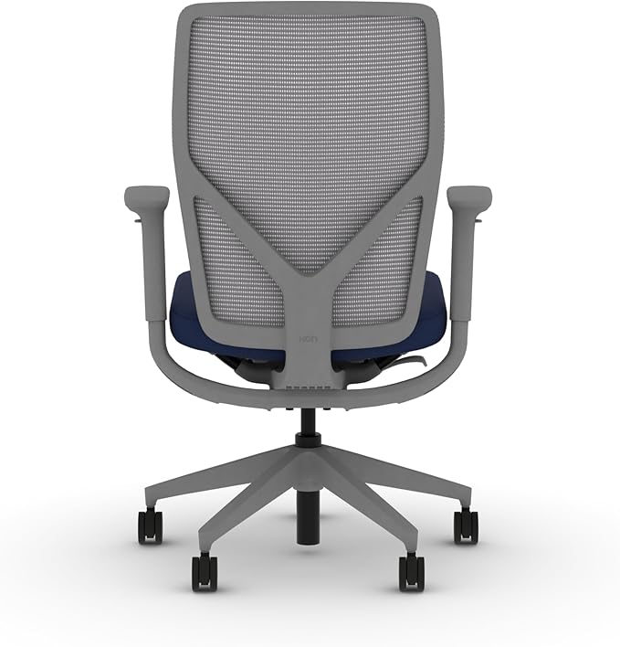 HON Flexion Mesh Office Chair, Height Adjustable Arms, Conference Room Chairs with Lumbar Support, Titanium Mesh, Titanium Frame, Indigo