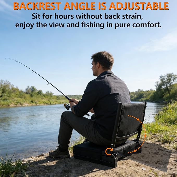 Portable Stadium Chair with Back Support and Cushion, Wide Padded Bleacher Seat - Foldable Comfort for Sporting Events, Concerts, and Outdoor Games