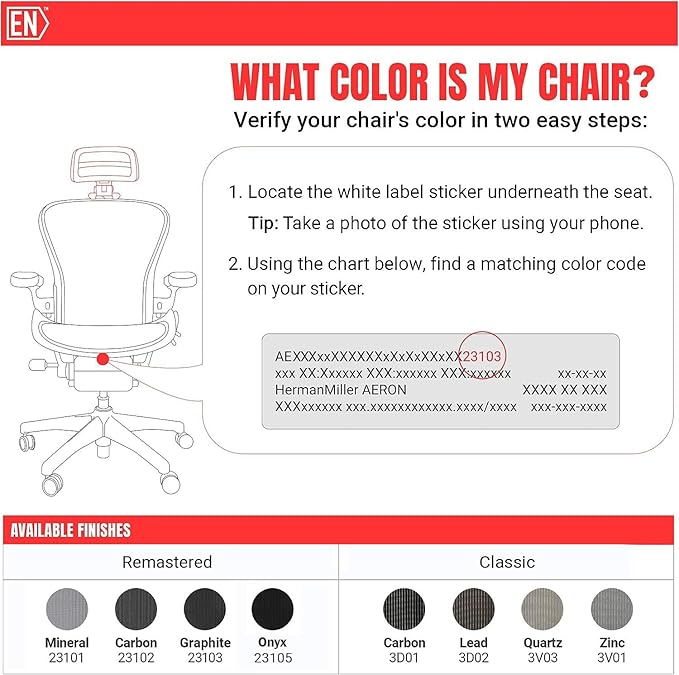 Engineered Now The Original Headrest for The Herman Miller Aeron Chair (H4 for Classic, Carbon)