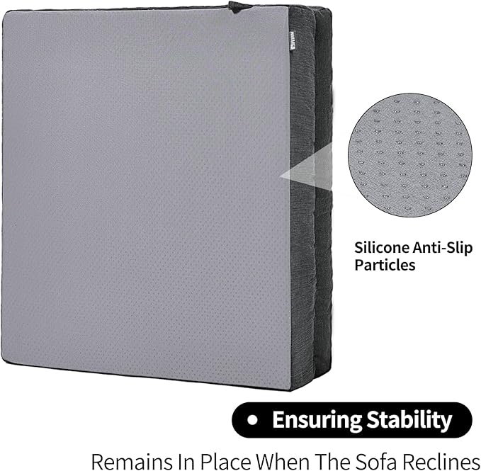 Recliner Cushions for Elderly with Lumbar Support, Patent Design 20x20x4 Inch Thick Chair Cushion Soft Tufted Dual Layer Booster Seat Cushions for Seniors Recliner Risers Gray 1 Set