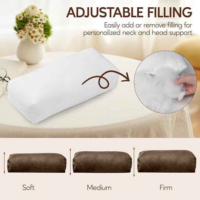 Neck Pillow for Recliner Chair, 14" Adjustable Recliner Pillow for Headrest, Soft Velvet Non-Slip Head Pillow for Recliner, Couch, Chair, Sofa