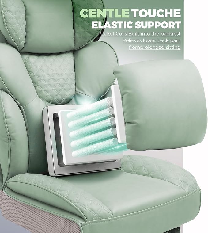 GTPLAYER Big and Tall Gaming Chair Ergonomic Heavy Duty Office Chair Racing Seat with Adjustable Lumbar Pillow Footrest 150° Reclining Thickened Armrests Breathable Mesh for Esports/PC Gaming