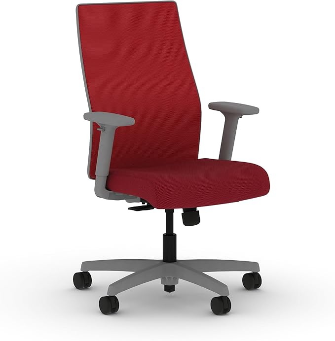 HON Ignition 2.0 Mid Back Task Chair, Spectrum Mesh, Standard Synchro-Tilt Control, Office Chair with Lumbar Support, Height and Width Adjustable Arms, Titanium Frame, Bullseye