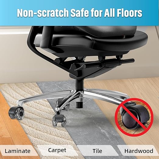 Office Chair Wheels 2 Inch Replacement for All Hardwood and Carpet Floors