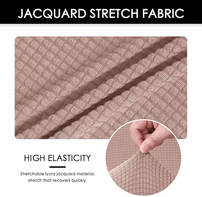 FORCHEER Desk Chair Cover Pink Jacquard Stretchable Two Pieces Split Office Chair Covers Water Resistant Washable