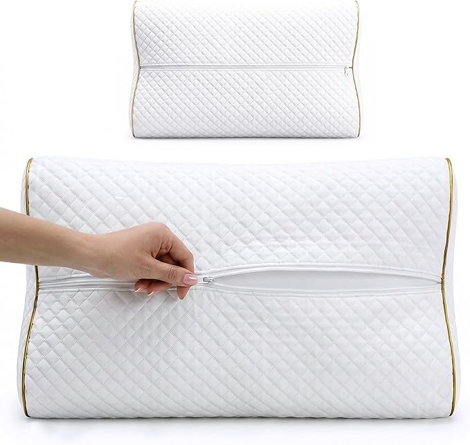 Memory Foam Pillow, 2-Pack King Cervical Pillow for Neck, Contour, Pillow for Neck and Shoulder Pain, Side Sleeper Pillow for Shoulder, Side Sleeping