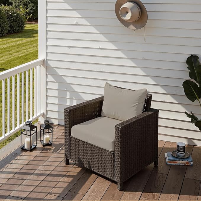 PatioGlow Outdoor Seat Cushion Set 22 x 22 x 4 Inch, Waterproof & Fade Resistant Patio Furniture Cushions with Removable Cover, Thick Deep Seating Pads for Outside Chair Sofa Couch