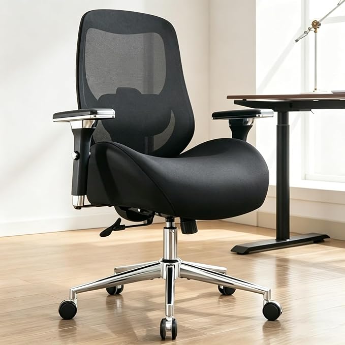 Breathable Mesh Office Chair, Ergonomic Desk with Lumbar Support, Adjustable Armrests, 360掳 Swivel Rolling Computer for Home, Cool Comfort All Day