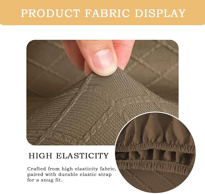 Ergonomic Office Chair Covers Set with Headrest Cover Stretch Desk Computer Chair and Headrest Slipcovers Washable Protector Slipcovers for Swivel Computer Chair 4 Pieces Brown