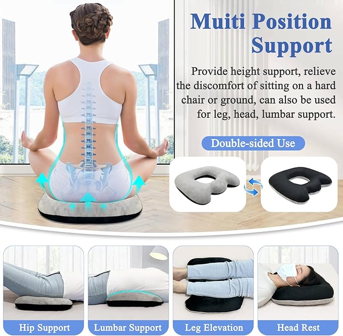 Donut Pillow Seat Cushion for Office Chair Cushion Butt Pillows for Sitting Tailbone Sciatica Pain Relief Chair Seat Coccyx Cushion Hemorrhoid Pillow Donut Chair Cushions for Postpartum Long Sitting