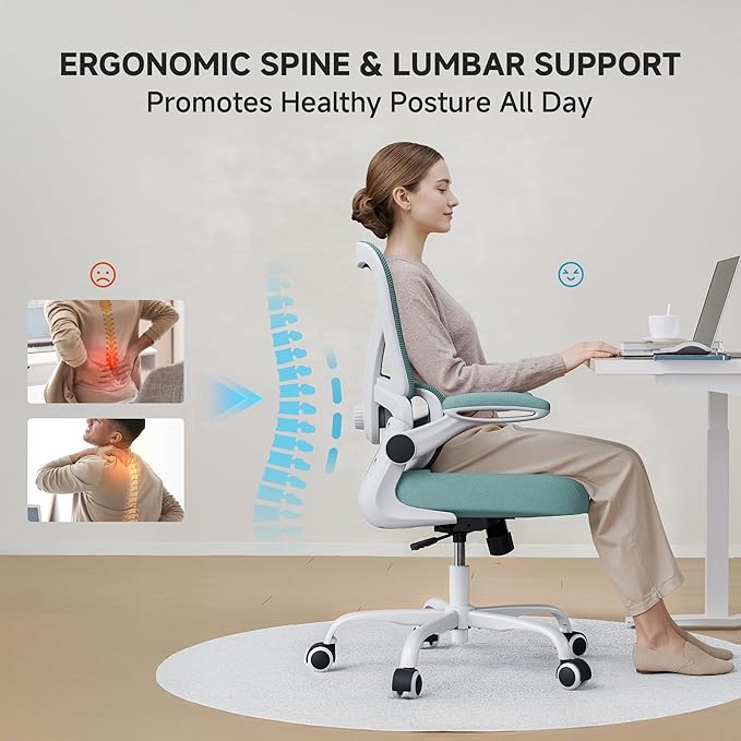 Mesh Office Chair, 330LBS Ergonomic Desk Chair with Adjustable Lumbar Support, Executive Computer Chairs for Home Office, Blue