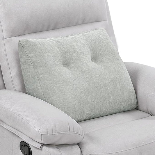Back Support Pillow for Recliner Soft Dual Layer Lumbar Support Pillow with Shredded Memory Foam Ergonomic Orthopedic Couch Lumbar Cushions for Elderly Lower Back Pain Relief Light Grey
