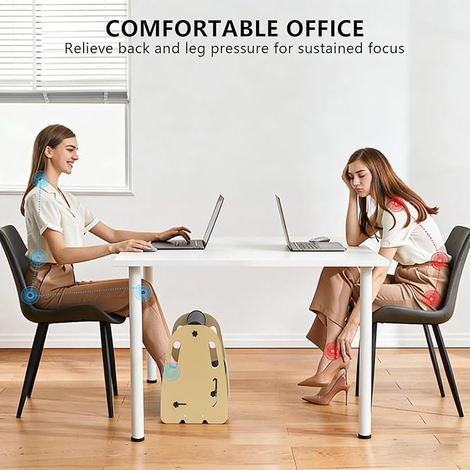Wooden Under Desk Foot Rest for Work, Versatile Ergonomic Foot Stool with Dual Use Design for Office Home Gaming, Relieve Leg Back Lumbar Fatigue - Purple