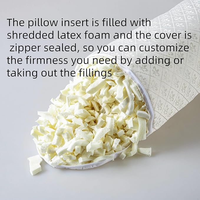 Kingnex Bolster Roll Pillow for Sleeping on Back or Side Under Knee to Relief Lower Back Pain Between Legs for Side Sleepers Cylinder Pillow with Bamboo Viscose Removable Cover 18x6