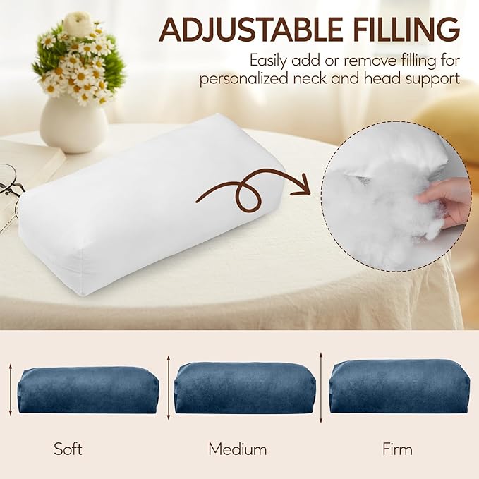 Neck Pillow for Recliner Chair, 14" Adjustable Recliner Pillow for Headrest, Soft Velvet Weighted Back Non-Slip Head Pillow for Couch, Chair, Sofa