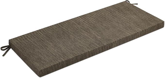 baibu 36 Inch Classic Solid Color Bench Cushion with Ties, Non-Slip Indoor Outdoor Rectangle Bench Seat Cushion Standard Size Foam Pad with Machine Washable Cover - One Pad Only (Brown, 36x15x1.5in)