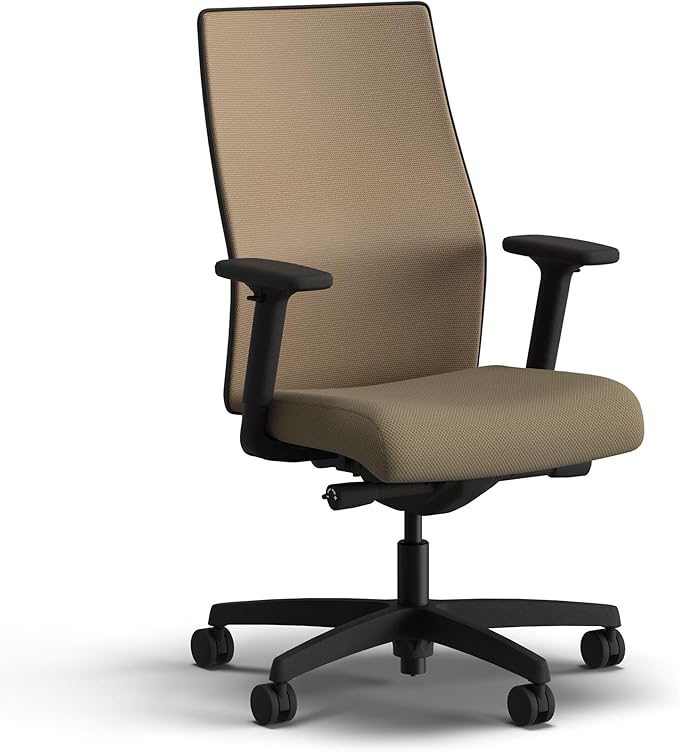 HON Ignition 2.0 Mid Back Task Chair, Spectrum Mesh, Advanced Synchro-Tilt Control, Office Chair with Lumbar Support, Height and Width Adjustable Arms, Black Frame, Quicksand