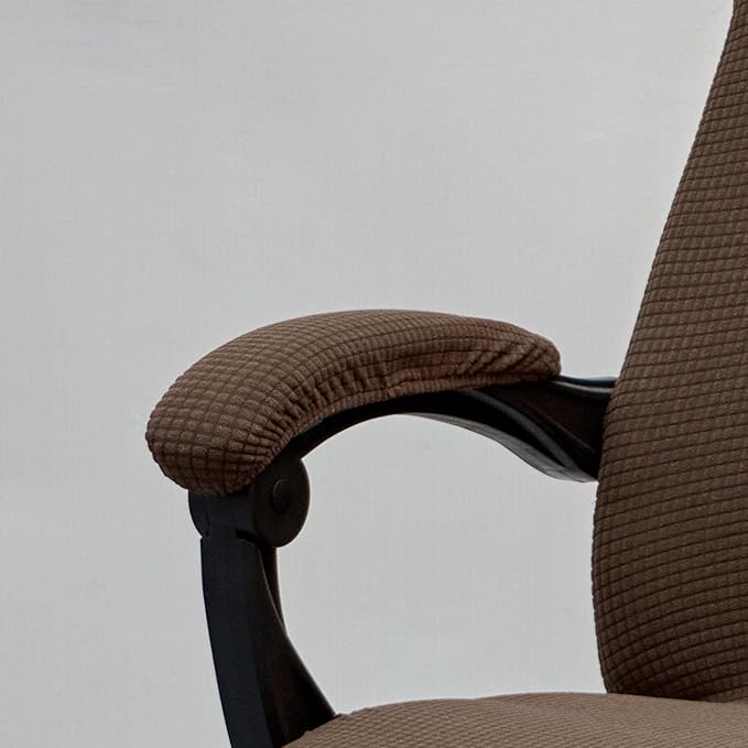 Melaluxe Stretch Office Chair Armrest Covers, Arm Rest Slipcovers (Light Coffee)