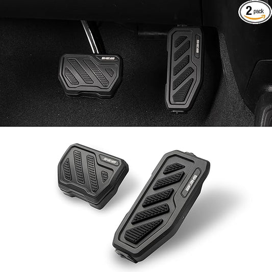 Anti-Slip Gas Pedal Brake Pedal Covers, Foot Pedal Pads Kit Compatible with 2018-2026 Wrangler JL JLU 4XE & Gladiator JT Brake and Gas Accelerator Pedal Covers Aluminum No Drilling 2 PCS