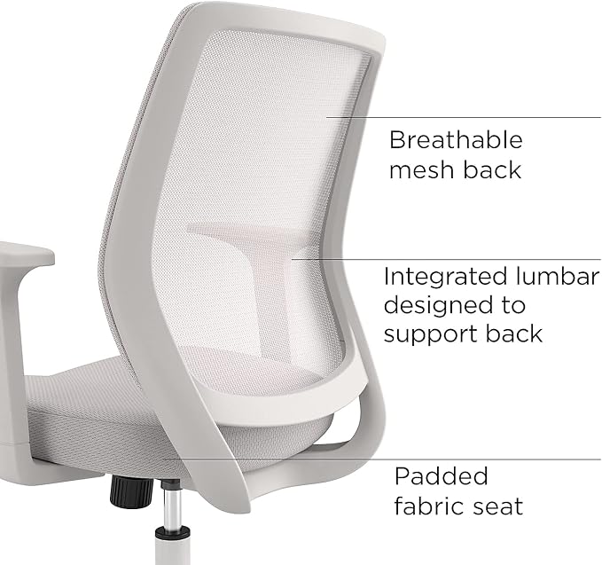 Staples Ergonomic Task Chair, Mesh, Gray