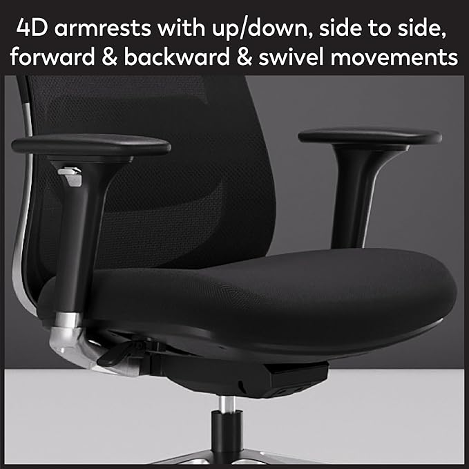 WorkPro® Uomo Ergonomic Mesh/Fabric Mid-Back Office Chair, Black/Chrome, BIFMA Compliant