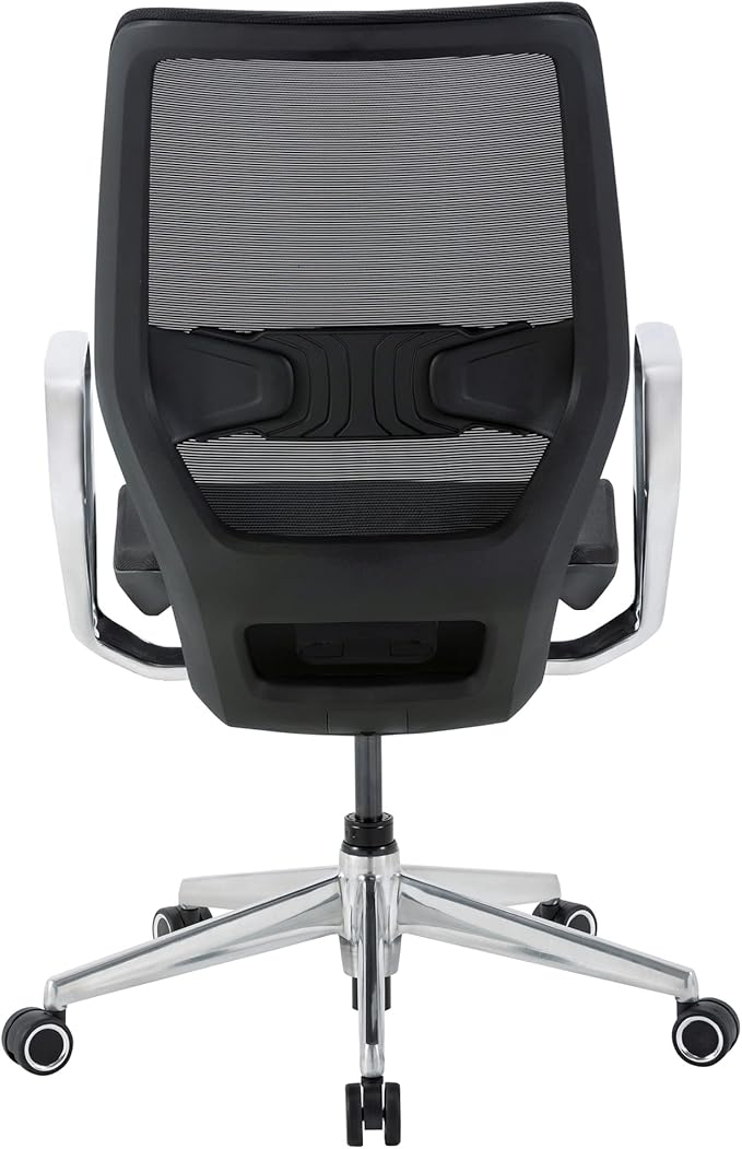 WorkPro® Sentrix Ergonomic Mesh/Mesh Mid-Back Manager Office Chair, Fixed Arms, Black, BIFMA Compliant