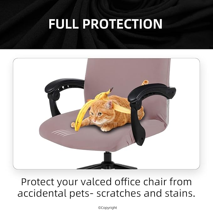 DIVA EN CAMINO DEC Office Chair Cover with Durable Zipper, Soft Stretch Slipcover for Desk, Boss, or High Back Chair