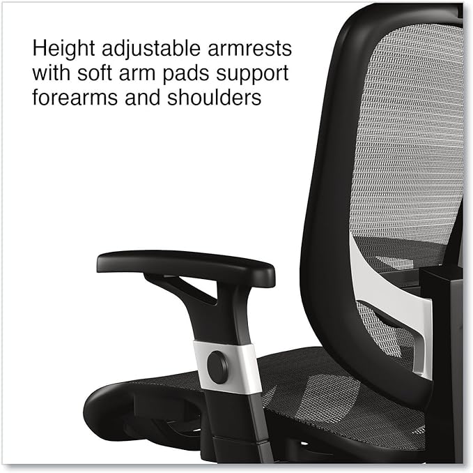Alera Minerva Ergonomic Swivel Computer Desk Chair, Mesh Office Task Chair, Adjustable Seat, Arms, Headrest, Supports Up to 275 lb, Gray