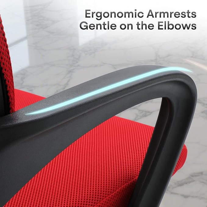 Ergonomic Office Chair 24P - 330Lbs, Breathable Mesh Computer Desk Chair with Lumbar Support & Armrest, Rolling Swivel Adjustable Tilt Lock for Home Office/Gaming, Bedroom Study