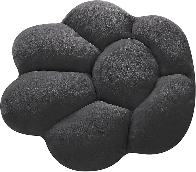 Ditucu Cat Paw Cushion Kawaii Chair Cushions 31.4 x 27.5 inch Cute Stuff Heart-Shaped Seat Pad Comfy Lazy Sofa Office Floor Pillow for Gaming Chairs Room Decor Black
