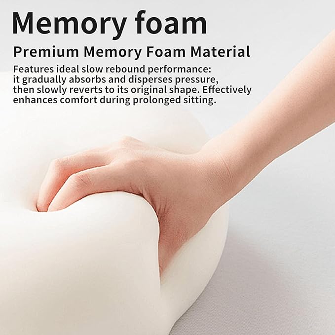 Ergonomic Back Cushion for Lower Pain Relief, Momery Foam Back Pillow, Lumbar Support for Office Chair Back Support for Computer Chairs, Gaming,Home - Working,Removable & Washable Cover（Black）