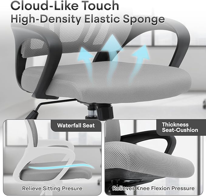 Ergonomic Office Chair 2P - 330Lbs, Breathable Mesh Computer Desk Chair with Lumbar Support & Armrest, Rolling Swivel Adjustable Tilt Lock for Home Office/Gaming, Bedroom Study